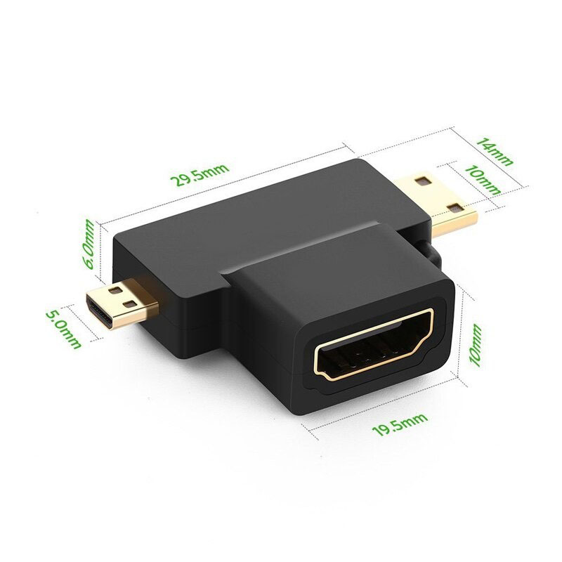 3 in 1 voor 4K HD HDMI compatibel naar Mini Micro Male Adapter Converter Connector Tablet PC TV