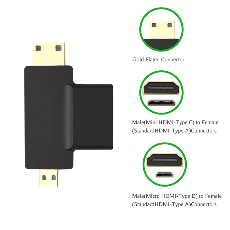 3 in 1 voor 4K HD HDMI compatibel naar Mini Micro Male Adapter Converter Connector Tablet PC TV