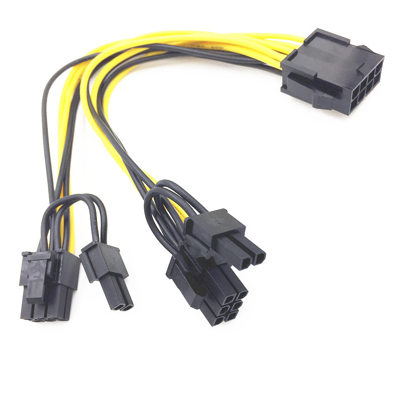 CPU 8pin to 2*8Pin (6+2) Pcie video card VGA Hub Power kabel ETH Ethereum Mining