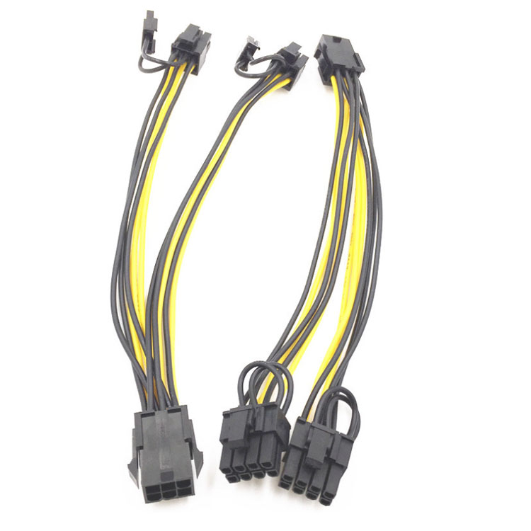 6-Pin to 2*8-Pin Pcie video card VGA Hub Power kabel