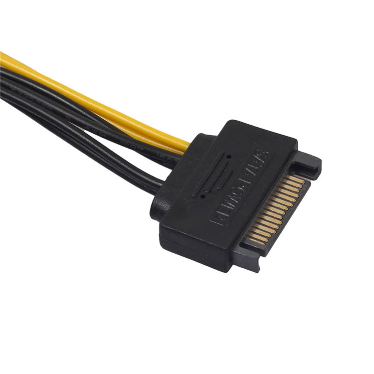 15-Pin SATA to 8-Pin Pcie video card Power kabel