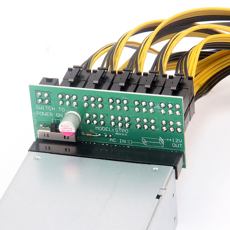 9x6pin Power Module Breakout Board Voor Hp 1200W 750W PC Voeding Server PSU Gpu Ethereum Eth Mining