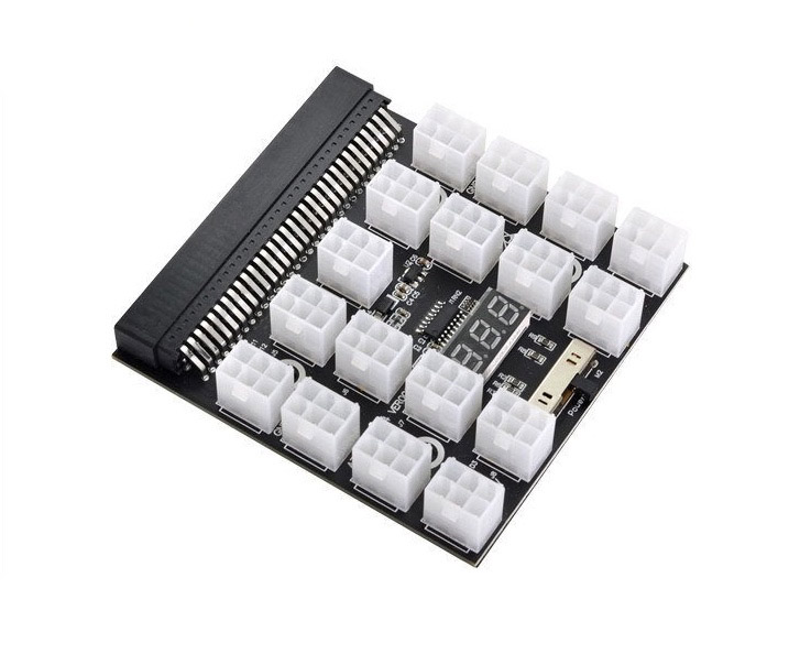 Power Module Breakout Board Met 12Pcs 6Pin to 8Pin Kabel Voor Hp 1200W 750W PSU Gpu PC Voeding Ethereum Eth Mining