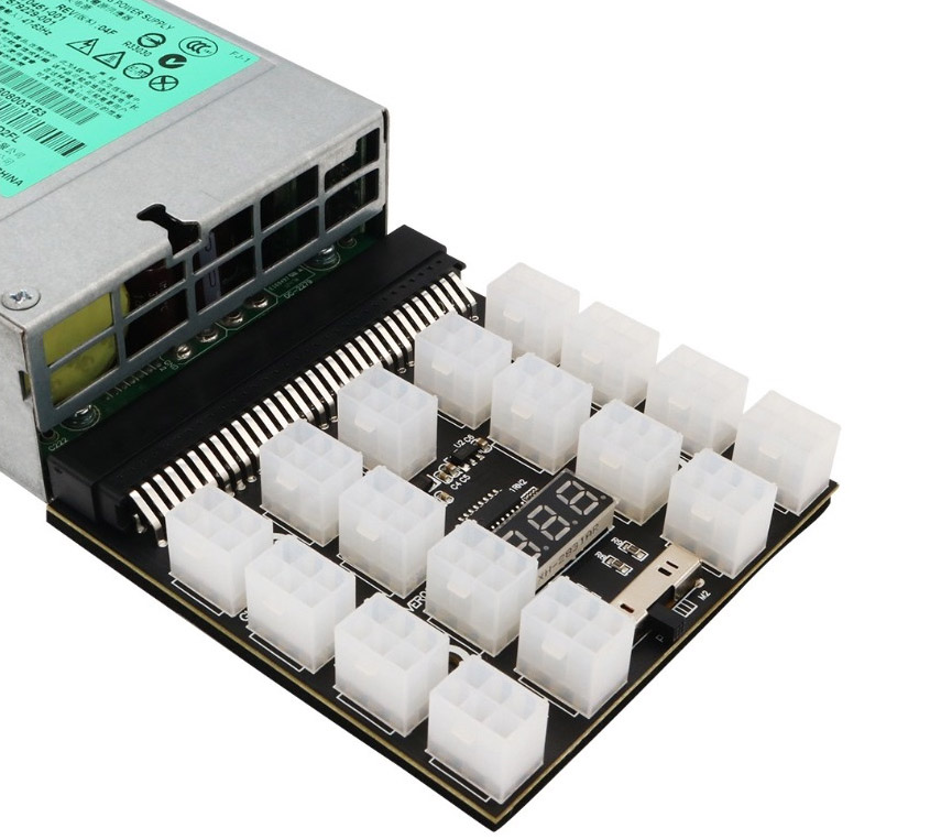 Power Module Breakout Board Met 12Pcs 6Pin to 8Pin Kabel Voor Hp 1200W 750W PSU Gpu PC Voeding Ethereum Eth Mining