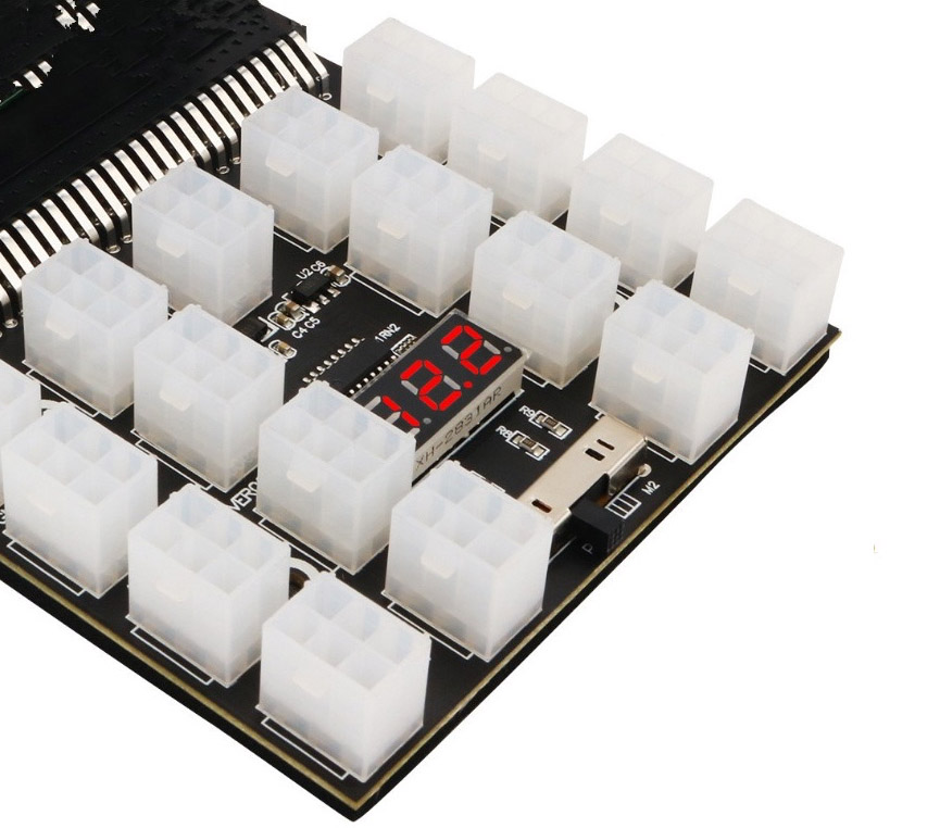 Power Module Breakout Board Met 12Pcs 6Pin to 8Pin Kabel Voor Hp 1200W 750W PSU Gpu PC Voeding Ethereum Eth Mining