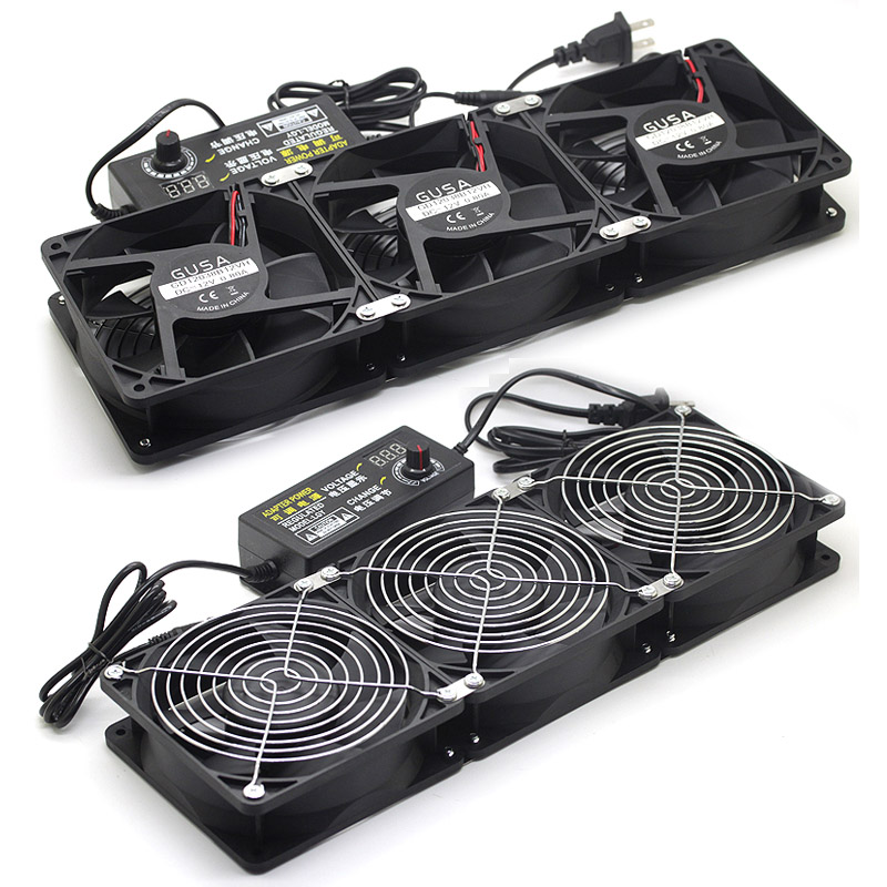 6x 6000 Rpm 12cm Krachtige ventilator High-Speed Air Server Cooling  instelbaar BTC ETH Miner Kabinet ventilator 1 jaar guarantee