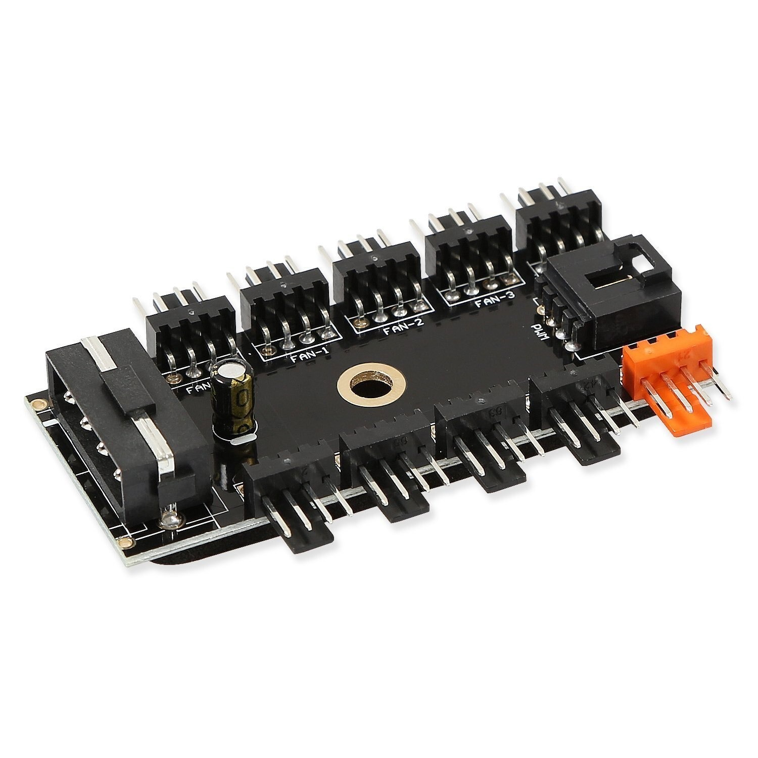 1 Tot 10 Pc Cooling Fan Hub Splitter Led Kabel Pwm Molex 12V Voeding Speed Controller Adapter