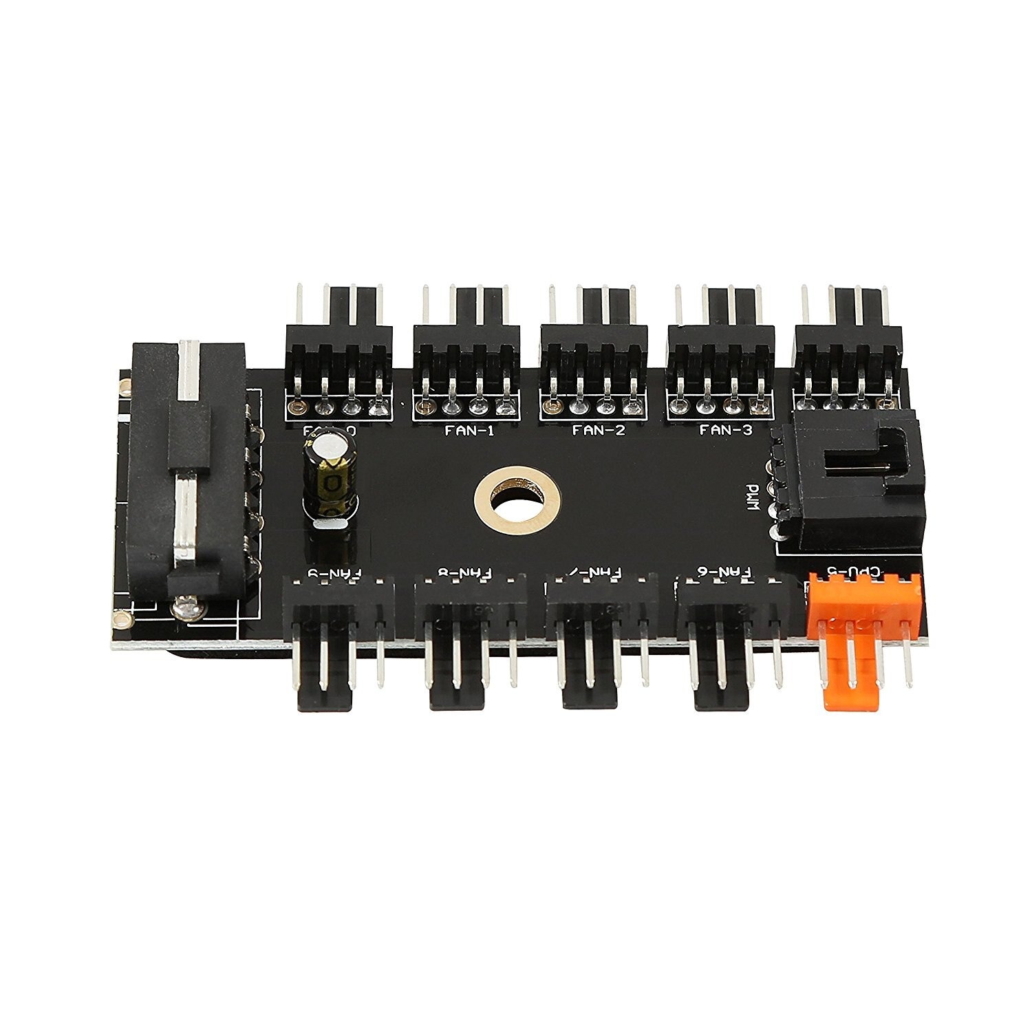 1 Tot 10 Pc Cooling Fan Hub Splitter Led Kabel Pwm Molex 12V Voeding Speed Controller Adapter