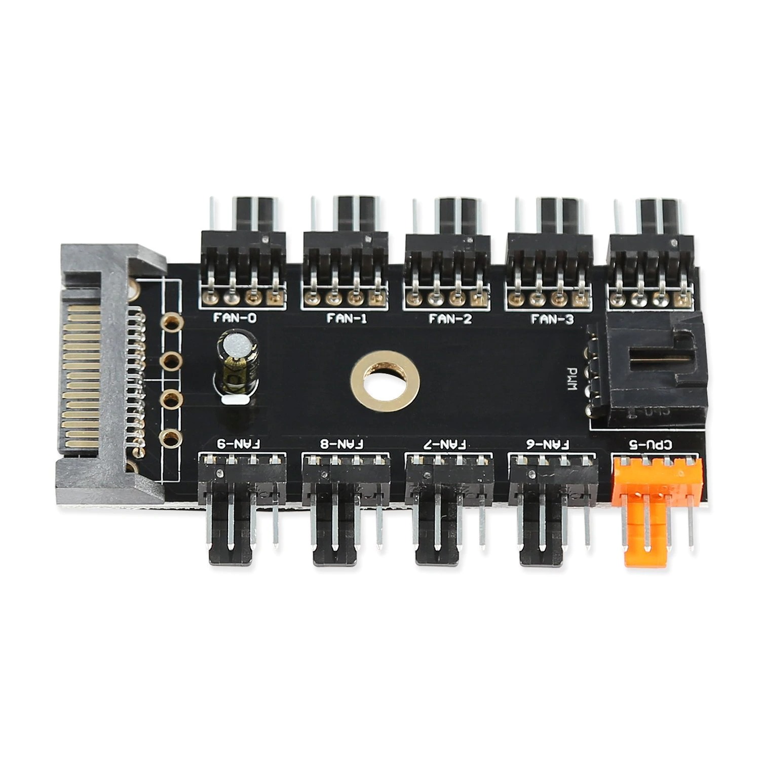 1 Tot 10 Pc Cooling Fan Hub Splitter Led Kabel Pwm Sata 12V Voeding Speed Controller Adapter