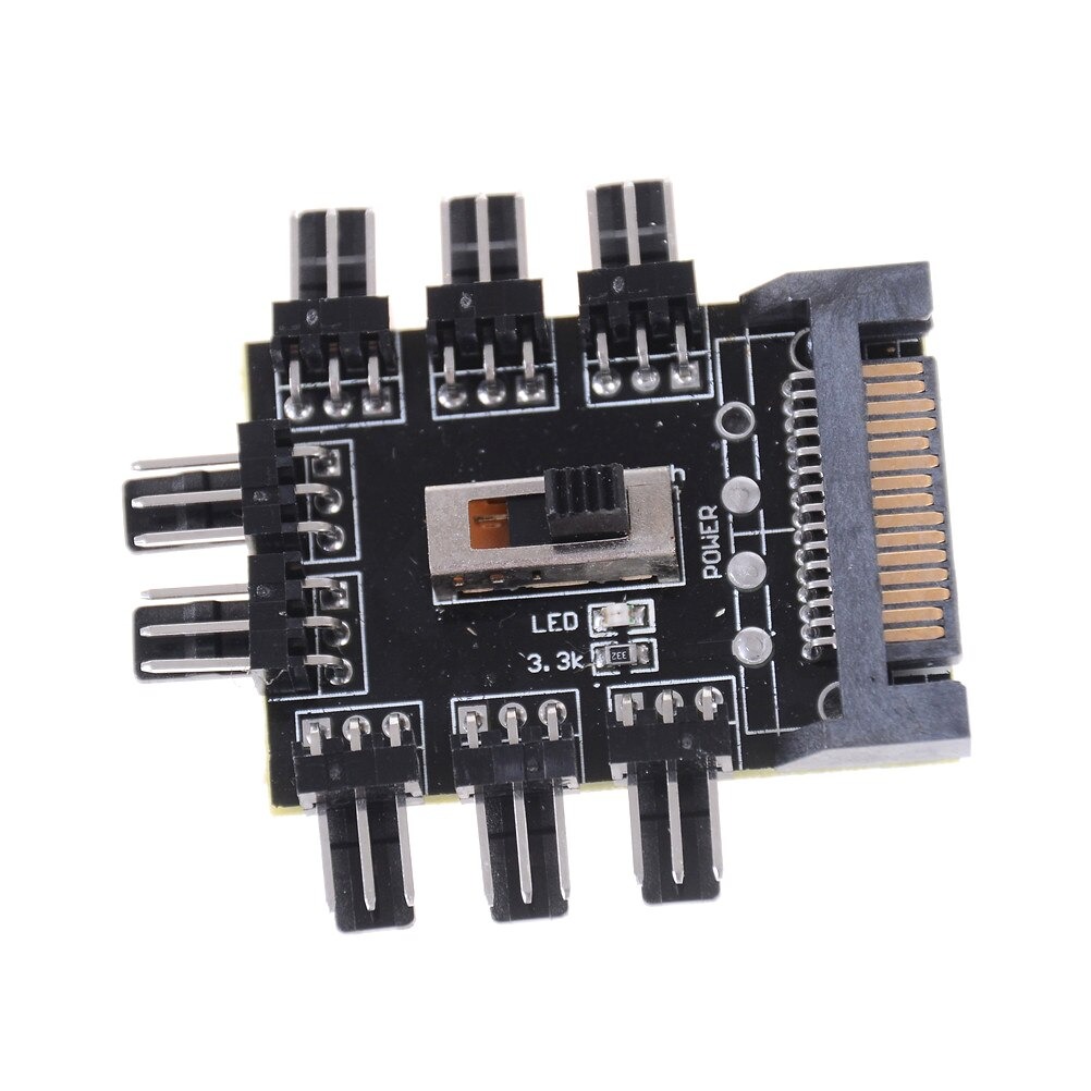 Pc Ide SATA 1 Tot 8 Way Splitter 3-Pin Cooling Fan Hub Power Socket Adapter