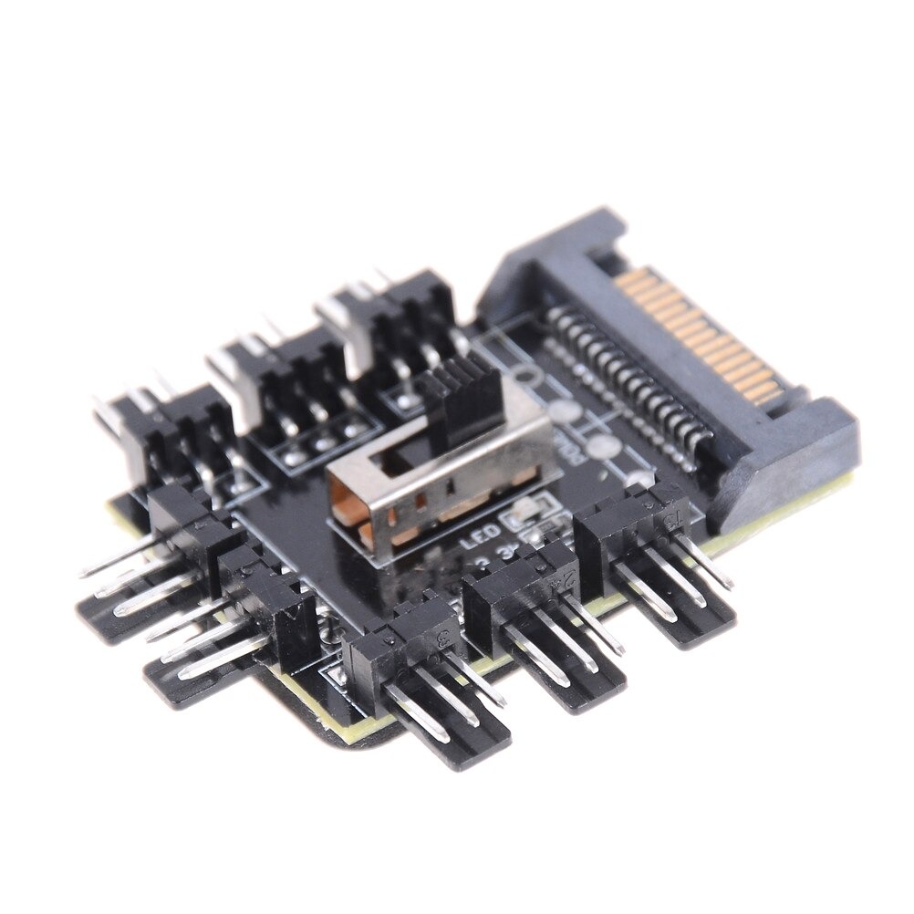 Pc Ide SATA 1 Tot 8 Way Splitter 3-Pin Cooling Fan Hub Power Socket Adapter