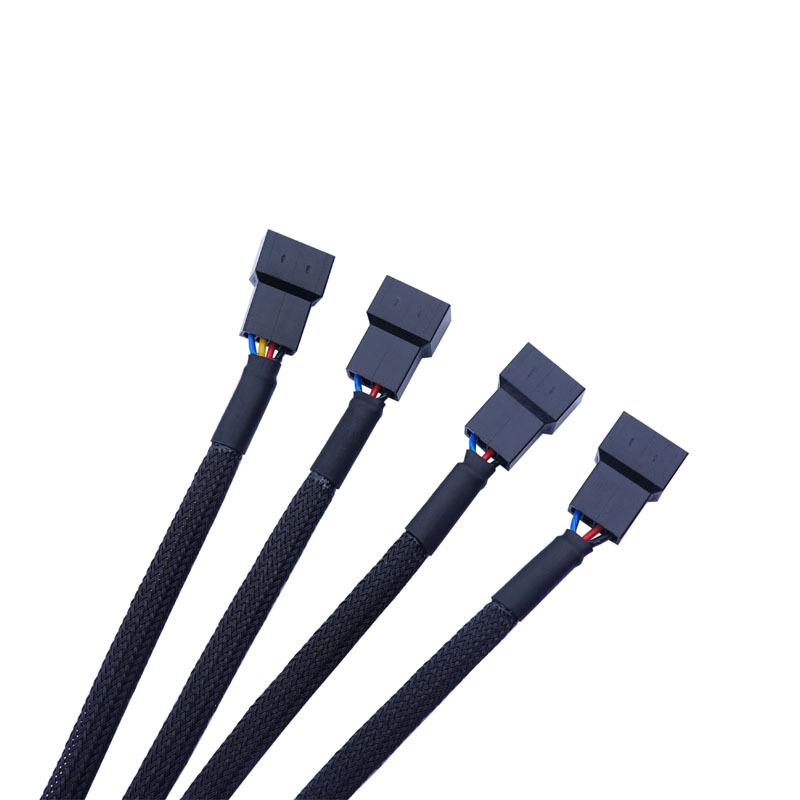 4Pin PWM Om 4x Computer Case Fan Power Mouwen 4-Splitter Adapter Kabel 27cm Computer case Mining Rig