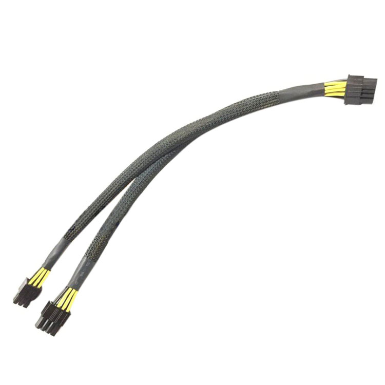 6Pin female to dual 8Pin 6+2pin male 20cm+20cm 18AWG puur koperen vertinde Kabel voor PSU GPU Ethereum ETH Mining