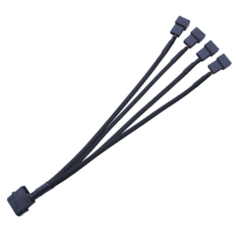 Molex PWM Om 4x Computer Case Fan Power Mouwen 4-Splitter Adapter Kabel 27cm Computer case Mining Rig