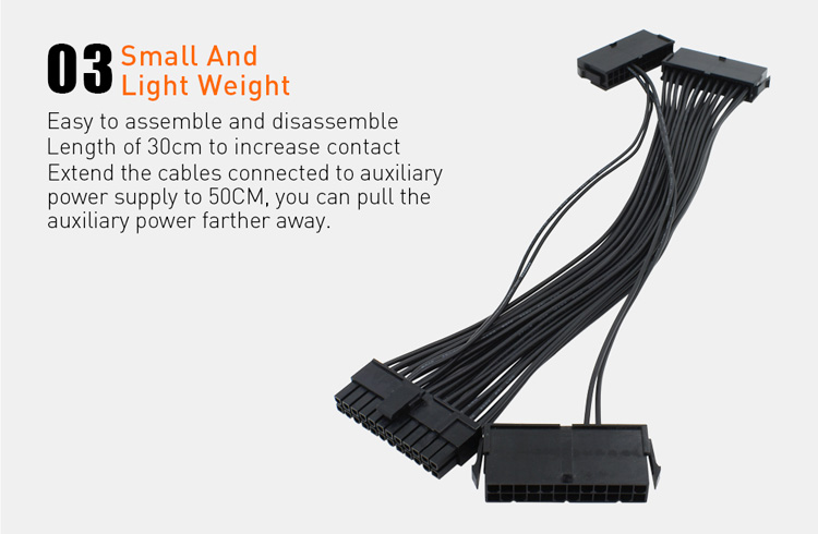 Dual Drie ATX 20+4 (24Pin) Molex PSU Sync Kabel voor 2 of 3 PSU Power synchronisatie boot