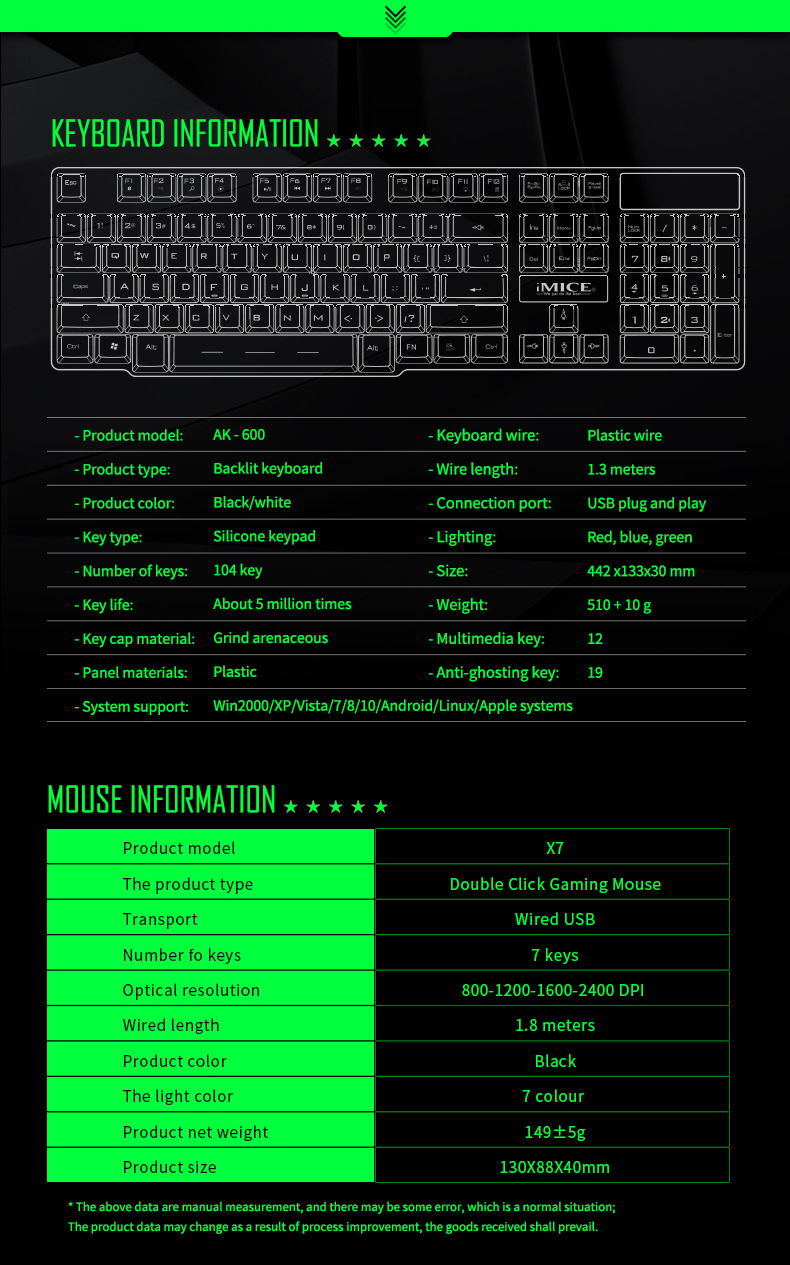 Gaming Keyboard RGB Verlicht Toetsenbord Met Stille Gaming Muis Set Toetsenbord Muis