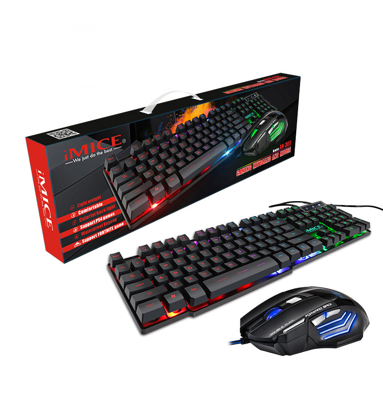 Spelen met volume Meerdere Gaming Keyboard RGB Verlicht Toetsenbord Met Stille Gaming Muis Set  Toetsenbord Muis