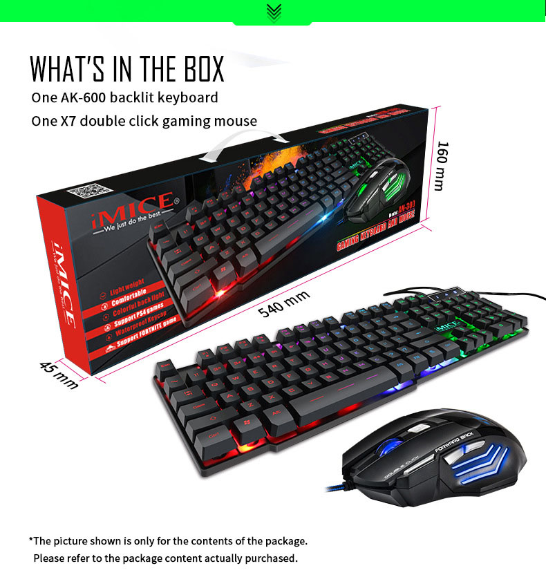 Gaming Keyboard RGB Verlicht Toetsenbord Met Stille Gaming Muis Set Toetsenbord Muis