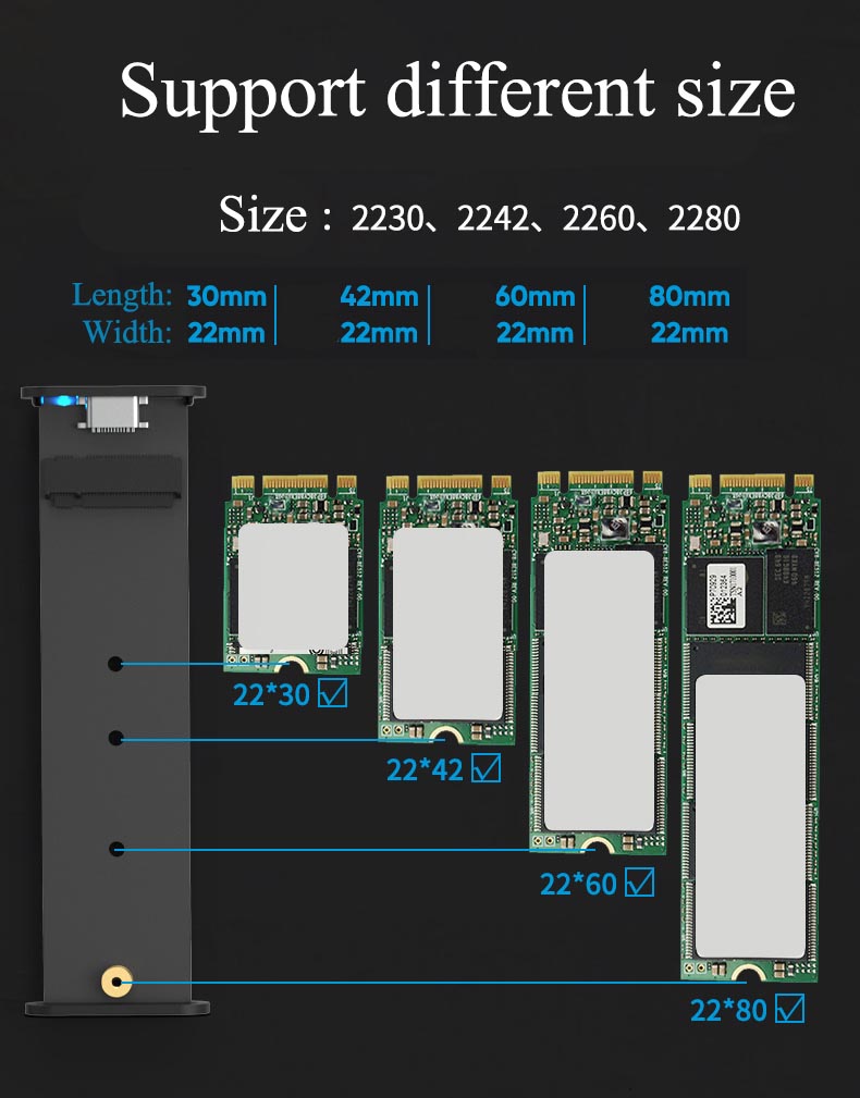 Blueendless 10Gbps M.2 Nvme Ssd Behuizing Type-C Solid State Drive Ngff Sata ssd Case Case