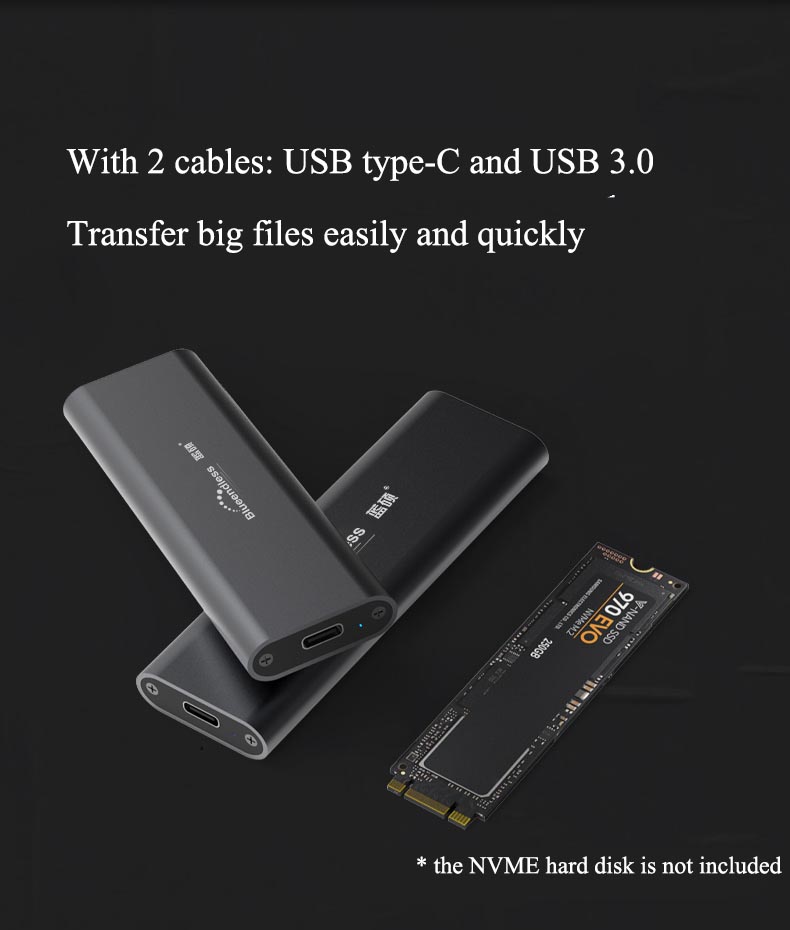 Blueendless 10Gbps M.2 Nvme Ssd Behuizing Type-C Solid State Drive Ngff Sata ssd Case Case