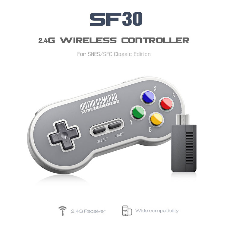 8Bitdo SF30 Draadloze 2.4G Game Controller SNES/SFC Classic