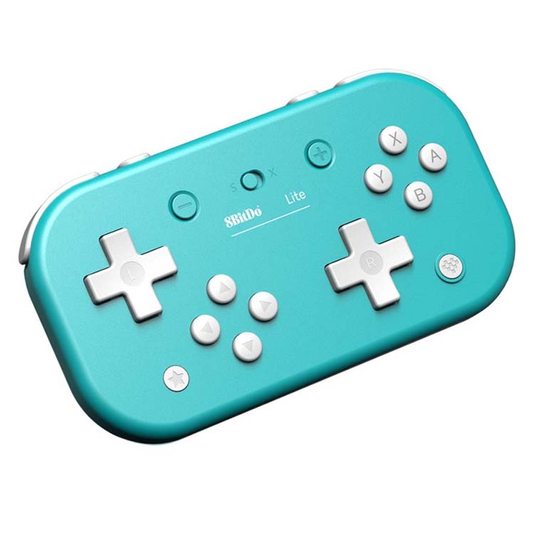 8Bitdo Turquoise Lite Draadloze Bluetooth Game Controller + JoyCon caps + kaarthouder