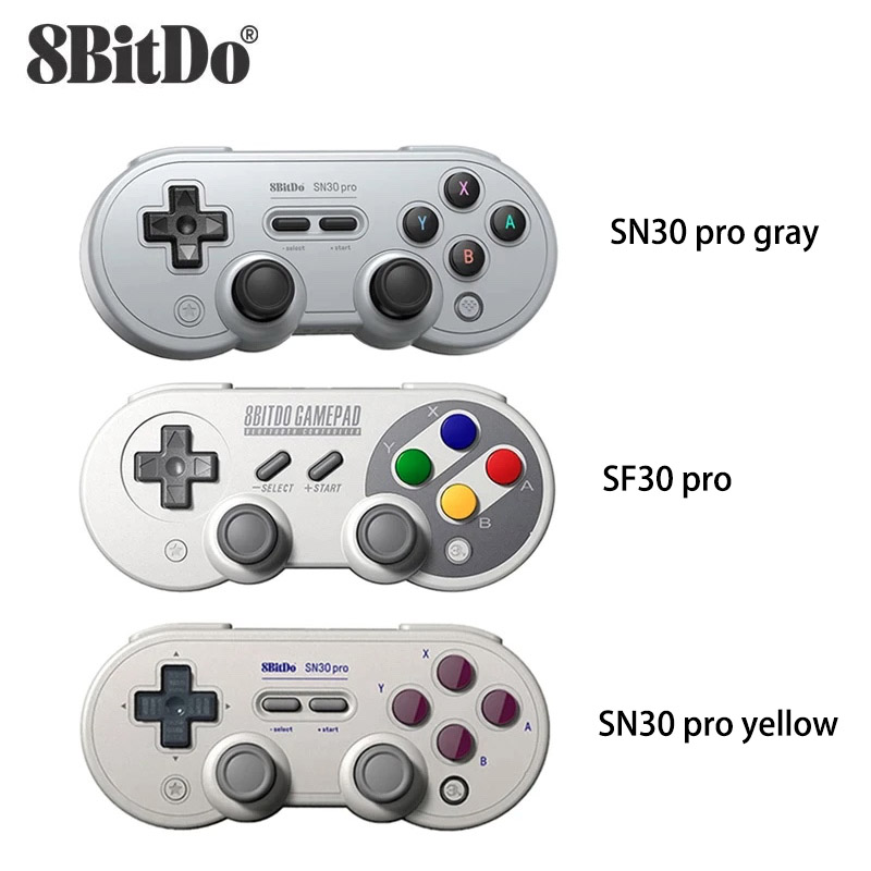 8Bitdo SN30 Pro Draadloze Bluetooth Game Controller + JoyCon caps + kaarthouder