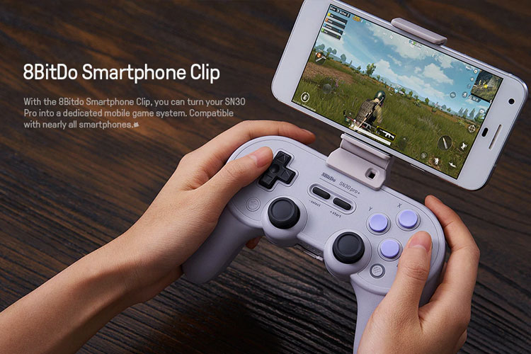 8Bitdo SN30 Pro Plus Draadloze Bluetooth Game Controller + JoyCon caps + kaarthouder