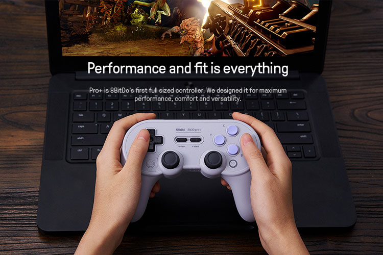 8Bitdo SN30 Pro Plus Draadloze Bluetooth Game Controller + JoyCon caps + kaarthouder