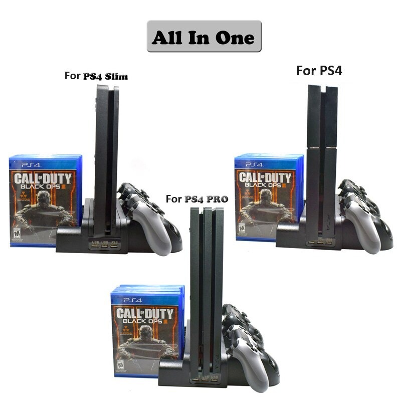 Cooling Stand Voor Sony PS4/PS4 Slim/PS4 Pro Games Opslag Dual Controller Opladen Dock