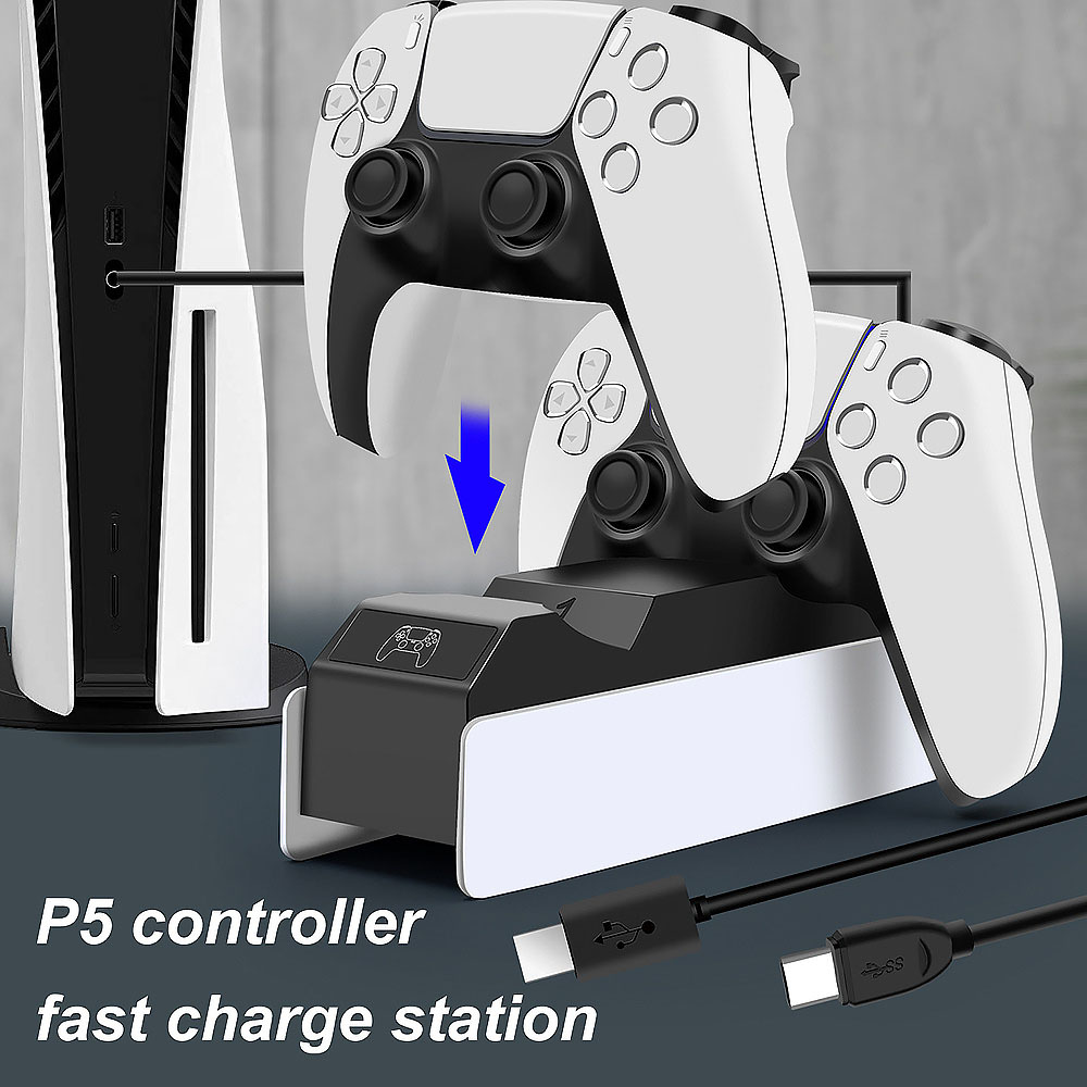 Dual Fast Charger voor Sony PS5 Controller Joystick Gamepad USB 3.1 Type-C Dock Station opladen