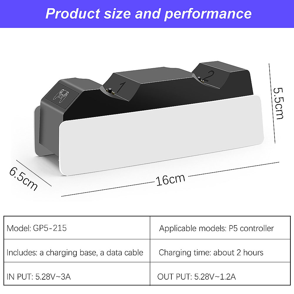 Dual Fast Charger voor Sony PS5 Controller Joystick Gamepad USB 3.1 Type-C Dock Station opladen