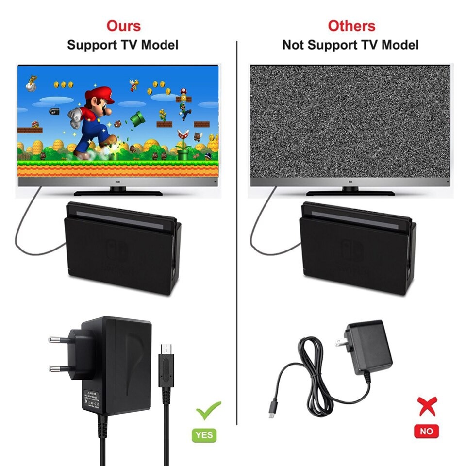 Ac Adapter Oplader Voor Nintendo Switch Charger 15V 2.6A Snel Opladen Dock/Controller TV Lader
