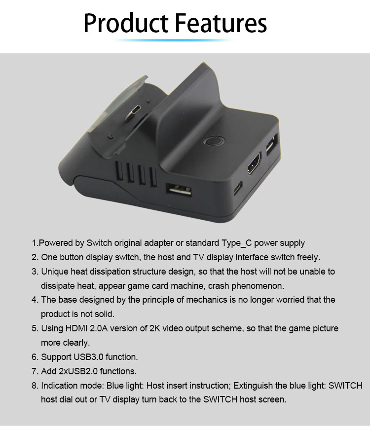 Dock Charger Stand HDMI Video Converter Voor Nintendo switch