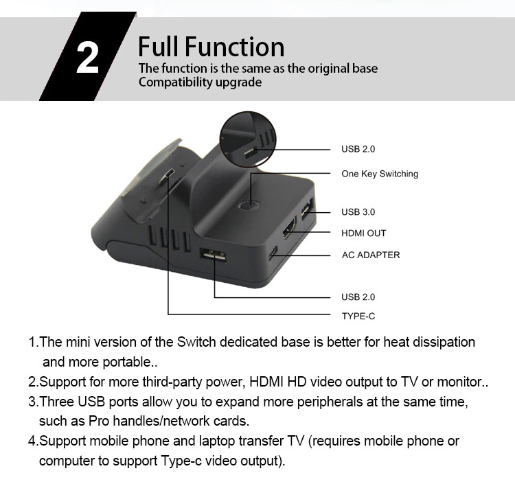 Dock Charger Stand HDMI Video Converter Voor Nintendo switch