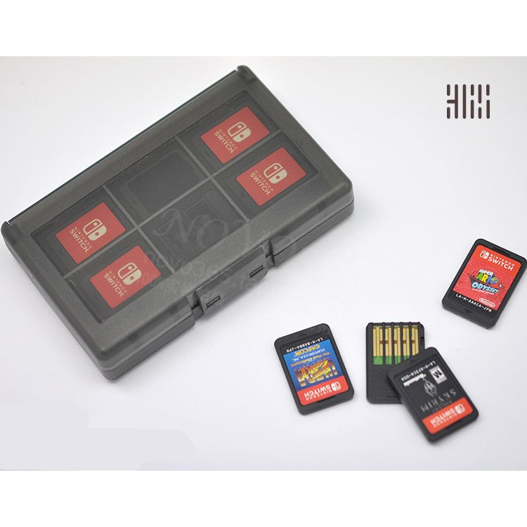 24 Slots Plastic Game Kaarten Houder voor Nintendo Switch Doorschijnend Zwart