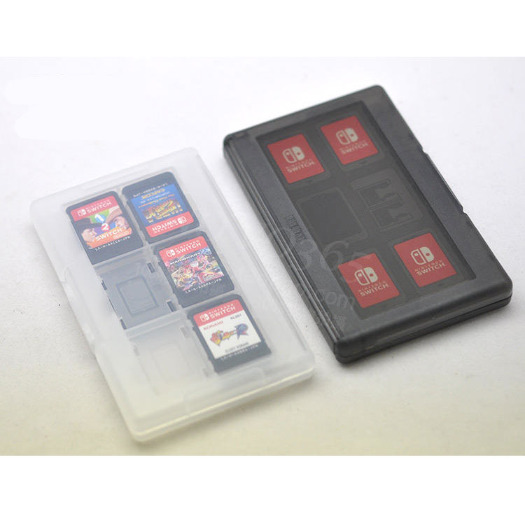 24 Slots Plastic Game Kaarten Houder voor Nintendo Switch Doorschijnend Zwart