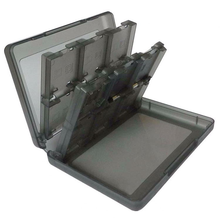 24 Slots Plastic Game Kaarten Houder voor Nintendo Switch Doorschijnend Zwart