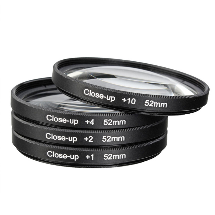 4x 52mm Close up Filter Macro +1+2+4+10 camera lens filter