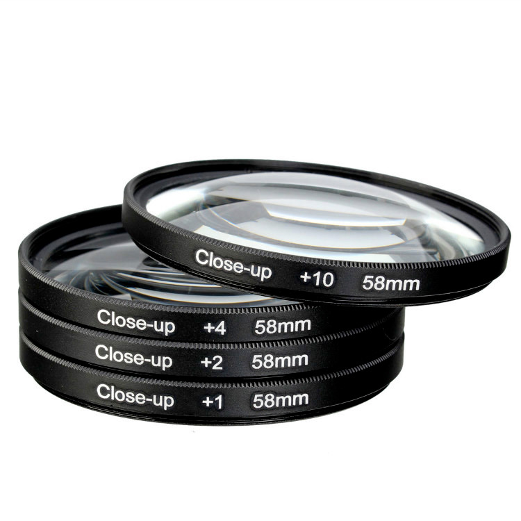 4x 58mm Close up Filter Macro +1+2+4+10 camera lens filter