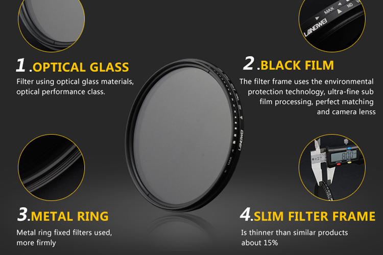58mm ND Filter (grijsfilter) vario ND2-400 Langwei Lens
