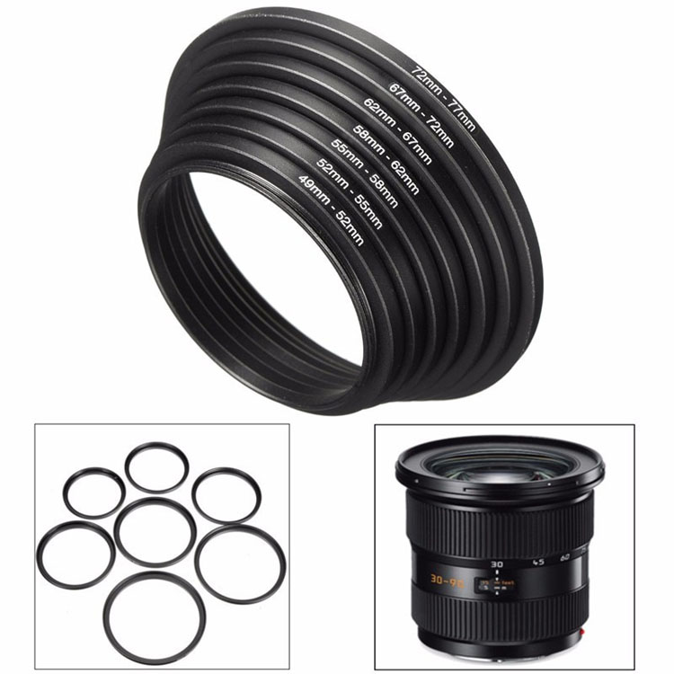 37mm-52mm step up camera lens filter ring metal adapter 1 stuk 