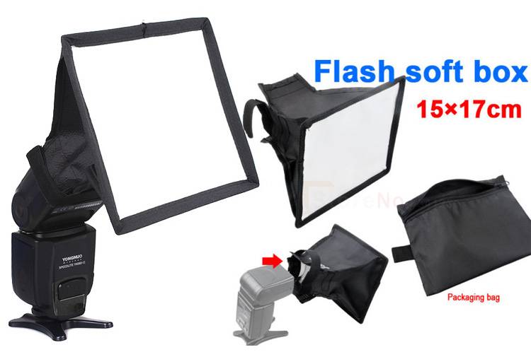 Opvouwbaar flash light diffuser softbox voor speedlight 17*15cm
