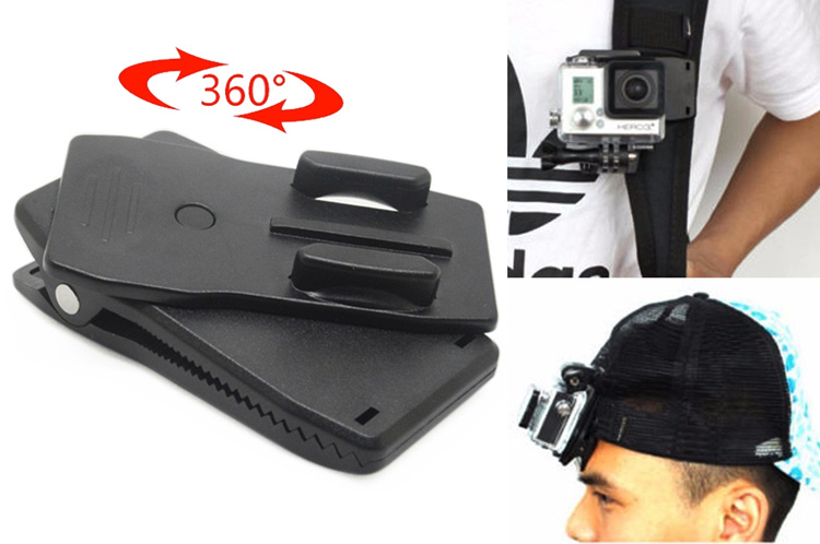 360 Graden Rotatie Rugzak Hoed Quick Clip klem voor GoPro