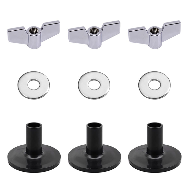 18 in 1 Drum voelde pad Set Vervangende Onderdelen Cimbaal Mouwen Vleugel Noten Ringen Wolvilt Pads