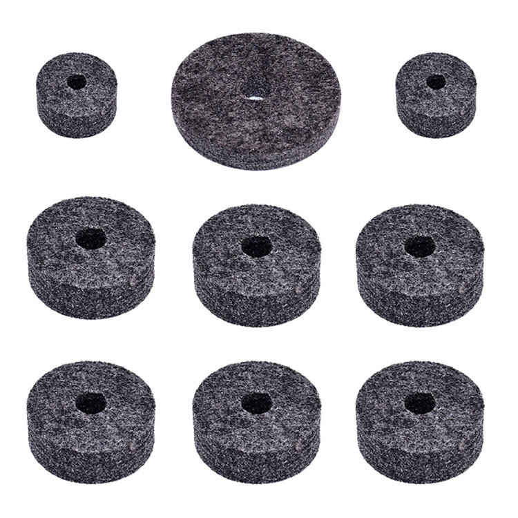 18 in 1 Drum voelde pad Set Vervangende Onderdelen Cimbaal Mouwen Vleugel Noten Ringen Wolvilt Pads