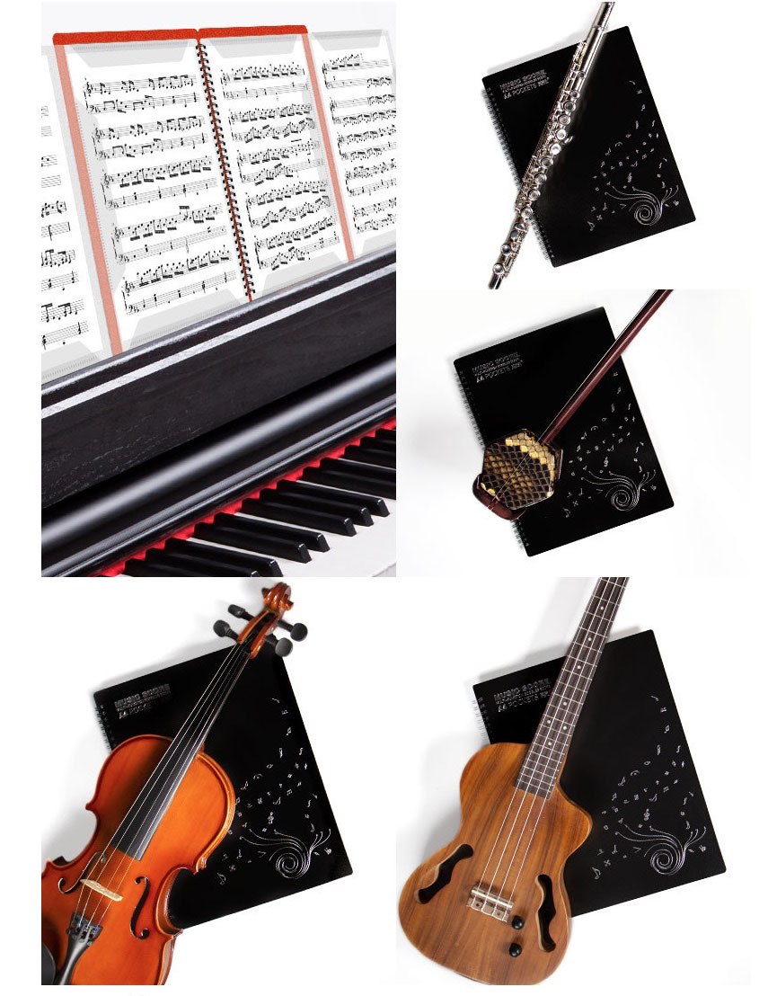 4 Paginas Vouwen Muziek Score Coil Map Praktijk Piano Papier A4 Vel Bestand Opslag Boek