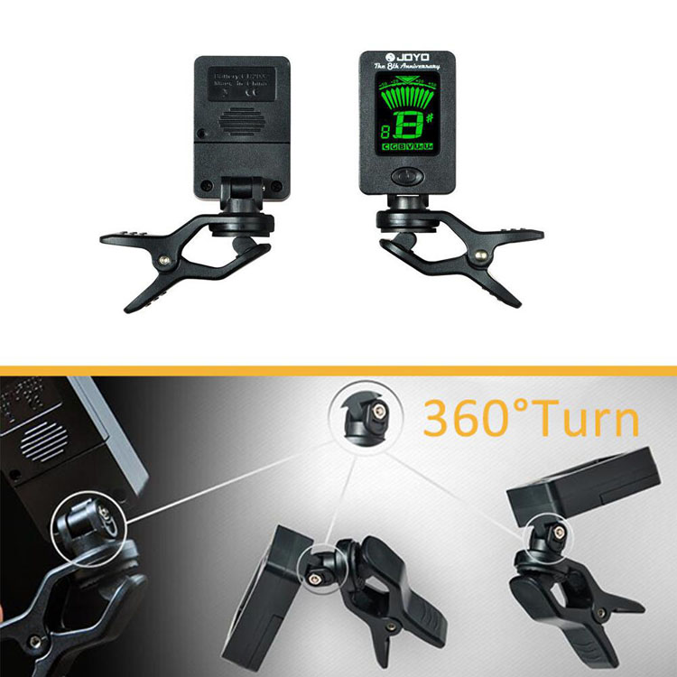 Joyo JT-01 wit kleur Clip-On Digitale Tuner 360 Graden Draaibare Gitaar Tuners