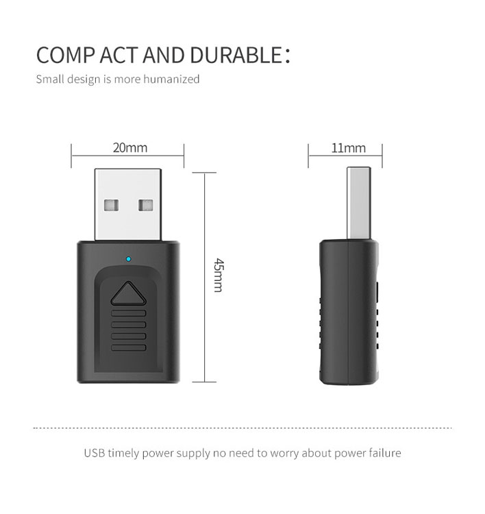Bluetooth 5.0 Audio-ontvanger Zender 4 IN 1 Mini 3.5mm Jack AUX USB Adapter