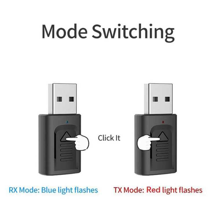 Bluetooth 5.0 Audio-ontvanger Zender 4 IN 1 Mini 3.5mm Jack AUX USB Adapter